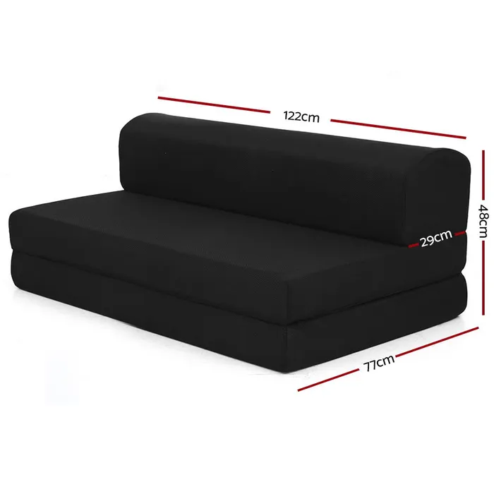 Anal Giselle Bedding Folding Double Sofa Bed Air Mesh Fabric Black ShhhSof