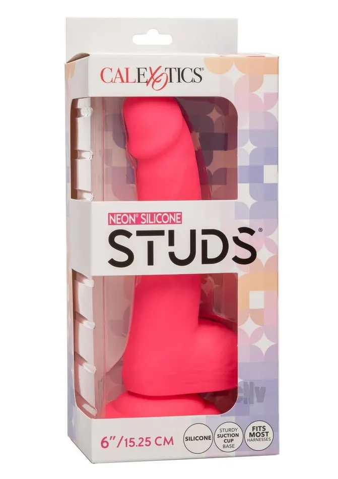 California Exotic Novelties Llc Dildos Neon Silicone Studs 6 Dildo Pink