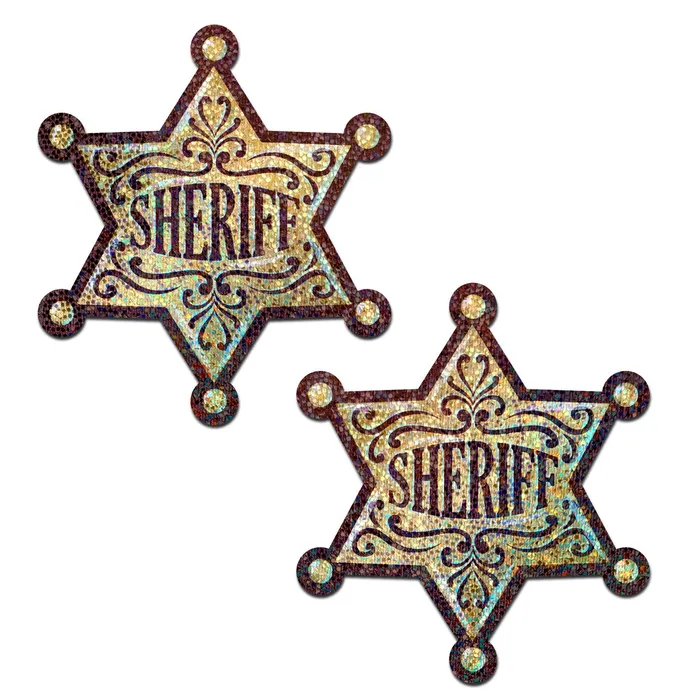 PASTEASE SHERIFF BADGE GOLD GLITTER Fairvillacom Vibrators