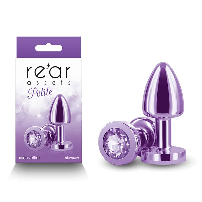 ShhhWndsr Rear Assets Butt Plug with Crystal Insert Purple Petite Anal
