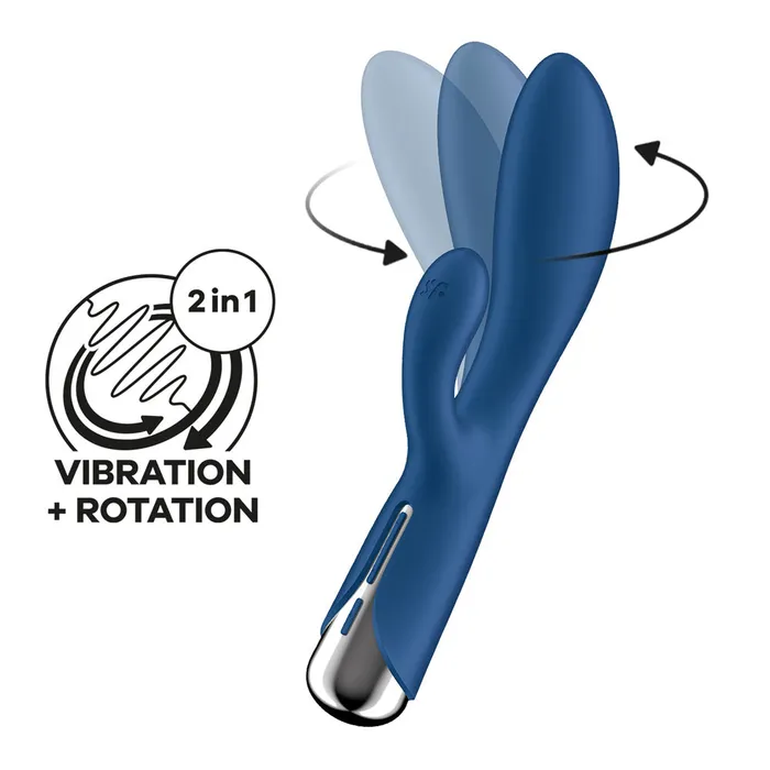 ShhhWndsr Satisfyer Spinning Rabbit 1 Rotating Shaft Vibrator Blue Vibrators