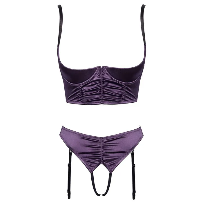 Anal Cottelli Collection Cottelli Satin Quarter Cup Bra Set