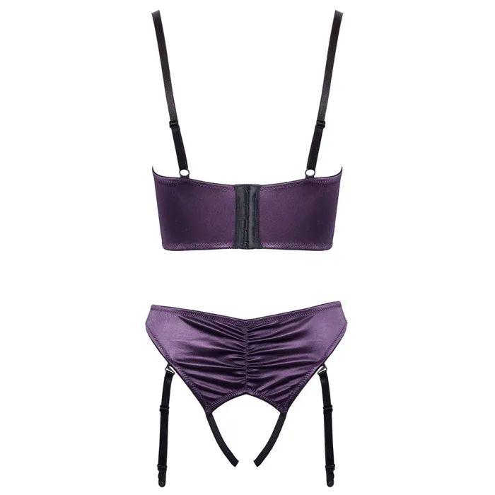 Anal Cottelli Collection Cottelli Satin Quarter Cup Bra Set