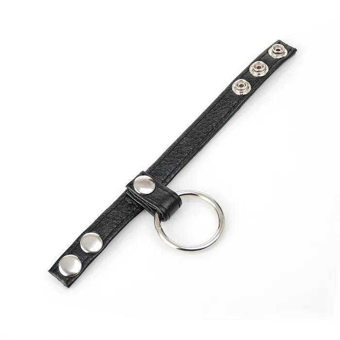 Kinkstasy Male Sex Toys The Strict Leather Steel Cock Ball Ring BDSM Erection Support