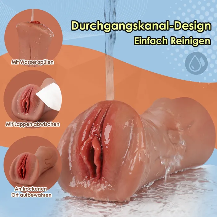Sohimi Female Sex Toys 2 in 1 realistisch strukturierte TunnelTaschenmuschi
